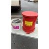 Image 1 : OILY WASTE BIN AND PAIL OF HOSE CLAMPS AND HARDWARE