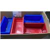 Image 2 : LONG BOX OF BLUE AND RED PARTS BINS