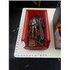 Image 2 : BOX AND BIN OF HAND TOOLS AND TRAILER PARTS