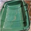 Image 2 : STACK OF 6 GREEN BINS WITH LIDS