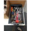 Image 2 : 2 BOXES AND TRAY OF TOOLS, POWER TOOLS, DRILL BITS