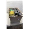 Image 1 : TOTE OF GUITAR HANGERS, STEREO COMPONENT, APPLE TV, LIGHT