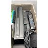 Image 2 : TOTE OF GUITAR HANGERS, STEREO COMPONENT, APPLE TV, LIGHT