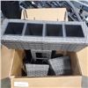 Image 2 : BOX OF 4 RATTAN 4 WELL 24" RAILING PLANTERS WITH INSERTS