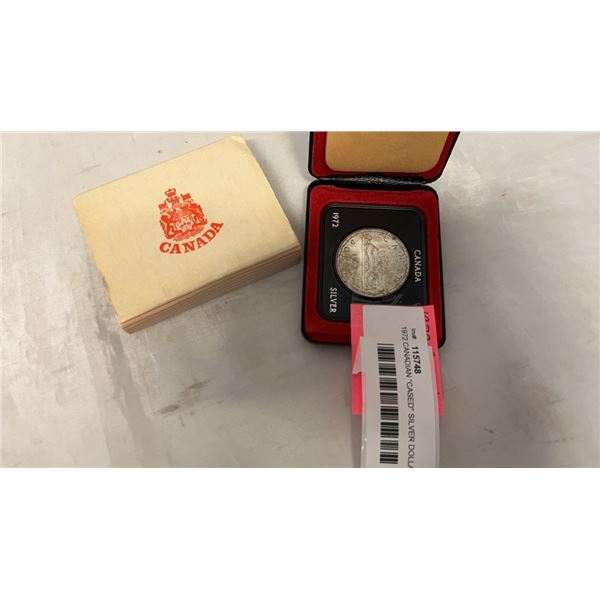 1972 CANADIAN "CASED" SILVER DOLLAR .500 SILVER