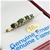 Image 2 : 10KT. YELLOW GOLD 2.86MM X 2.82MM NATURAL EMERALD (0.45CTS) & DIAMOND (0.03CTS) RING, APPRAISED AT $