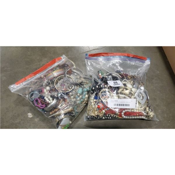 2 LARGE BAGS OF ASSORTED JEWELRY