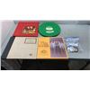 Image 1 : GOLDEN PLATTERS RECORD WITH REEL TO REEL TAPE AND OTHER VINYL WITH PREMIER AND PRESIDENT BUTTONS