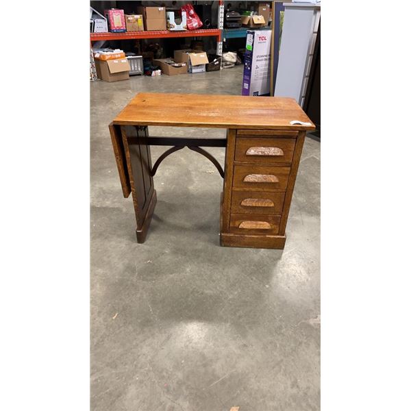 VINTAGE 4 DRAWER DROPLEAF DESK