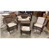 Image 1 : WICKER 5 PIECE PATIO SET - LOVESEAT, 2 CHAIRS, COFFEE TABLE AND FOOTSTOOL