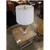 Image 2 : WICKER AND METAL ENDTABLE AND METAL TABLE LAMP