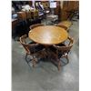 Image 1 : OAK PEDESTAL TABLE WITH 4 TUB CHAIRS