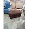 Image 1 : BRAND NEW 2 TONE BROWN MICROFIBER STORAGE OTTOMAN - RETAIL $249