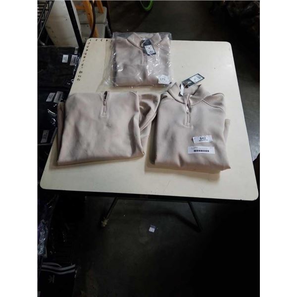 2 ADIDAS 1/4 ZIP SWEATSHIRT SIZE X-SMALL AND LARGE, AND NEW ADIDAS 1/4 ZIP SWEATSHIRT SIZE SMALL