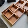 Image 2 : WICKER STORAGE BOX WITH 8 WOOD NIC NAC TRAYS