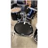 Image 2 : DRUM SET - INCLUDES BASS DRUM, 3 TOMS, CYMBAL ON STAND, HIHAT CYMBAL WITH STAND, SNARE STAND AND DRU