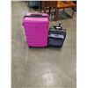 Image 1 : 2 ROLLING LUGGAGE BAGS WITH CONTENTS - PINK HARD CASE AND GREY