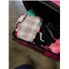 Image 2 : 2 ROLLING LUGGAGE BAGS WITH CONTENTS - PINK HARD CASE AND GREY