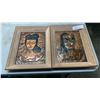 Image 1 : 2 FRAMED PUNCHED METAL ART SAID TO BE FROM 1957 15" X 12"