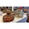 Image 1 : 2 GLASS PENDENT LIGHT FIXTURES