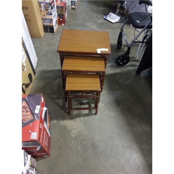 3 RUSTIC NESTING TABLES