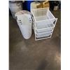 Image 1 : 4 DRAWER WIRE ORGANIZER AND WHITE LAUNDRY HAMPER