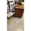 Image 1 : WOOD CABINET AND FOOTSTOOL