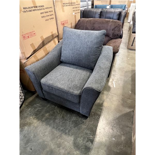 BRAND NEW HEATHER GREY FABRIC ARM CHAIR - RETAIL $699