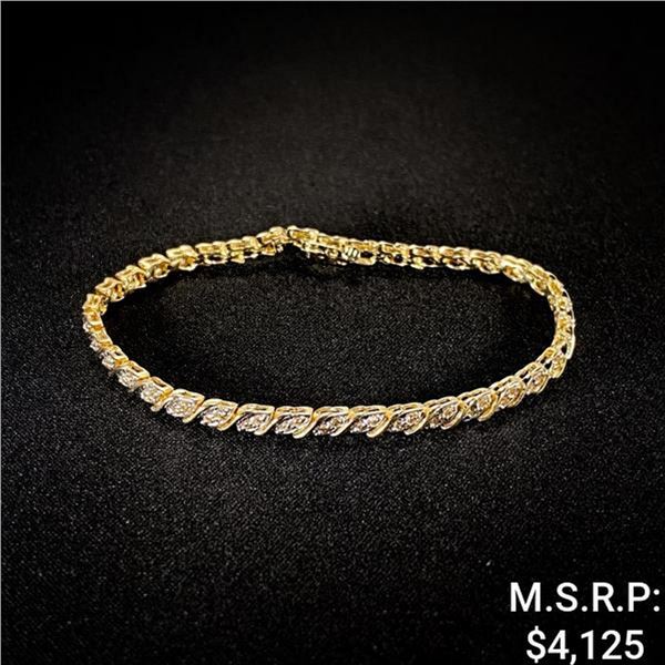 5.6 DWT 14 KT Gold w/ Diamond Bracelet