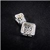 Image 2 : 8.9 DWT 14 KT Wht Gold Sqr Pendant w/ Diamond &