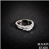Image 1 : 3.2 DWT 14 KT Wht Gold w/ Diamond Ring Sz:6.5
