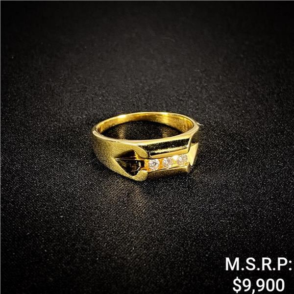 6.5 DWT 14 KT Gold w/ Diamond Ring Sz:11.5