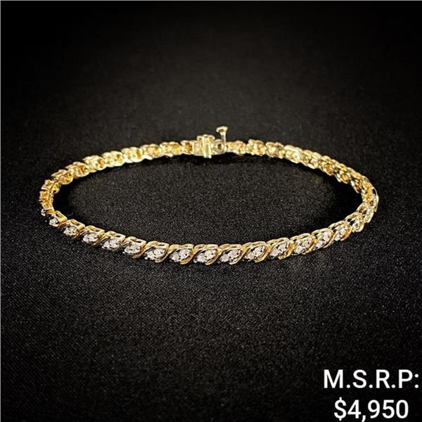 5.7 DWT 14 KT Gold w/ Diamond Bracelet