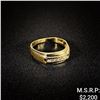 Image 1 : 3 DWT 14 KT Gold w/ Diamond Ring Sz: 10.5
