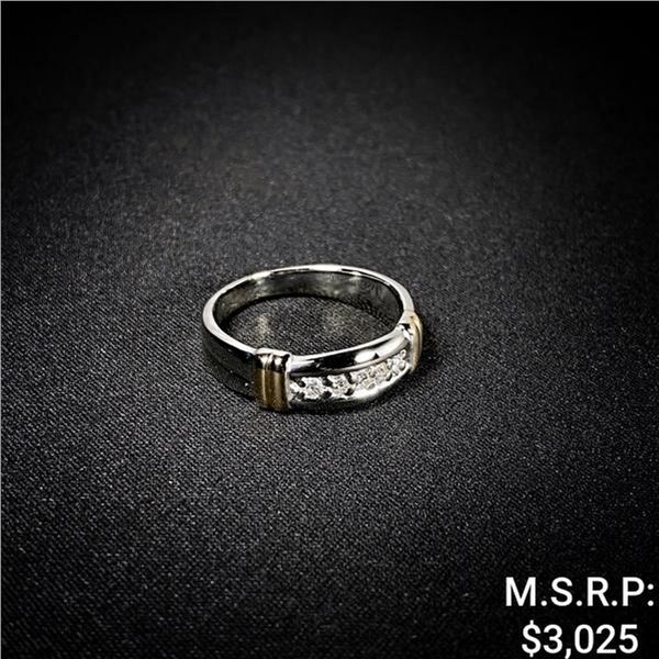 4 DWT 14 KT Wht Gold w/ Diamond Ring Sz:8.5