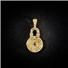 Image 2 : 4.3 DWT 10 KT Gold Lock Pendant w/ Diamond