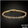 Image 1 : 7.6 DWT 14 KT Gold w/ Diamond Bracelet