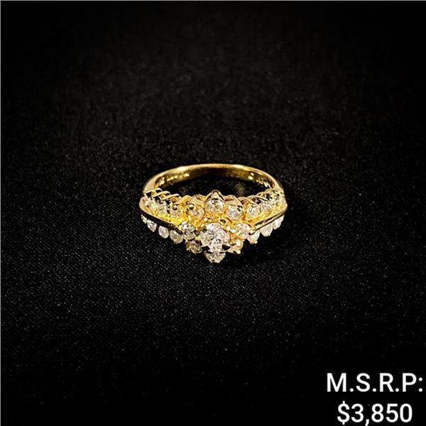 3.2 DWT 14 KT Gold w/ Diamond Ring Sz: 6.5