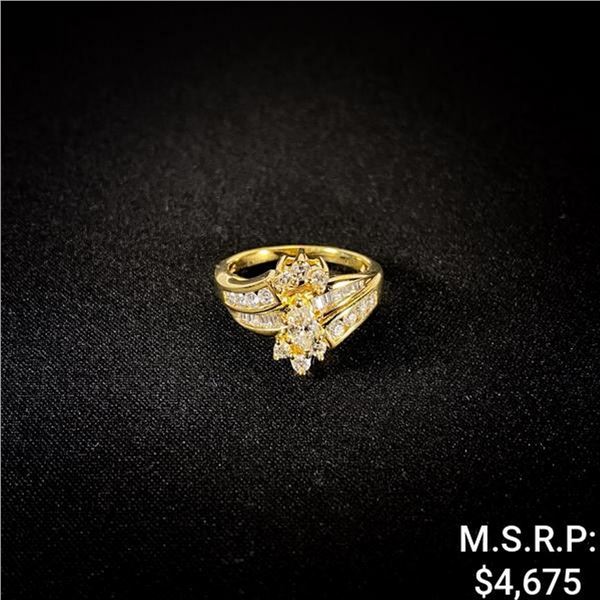 3.4 DWT 14 KT Gold w/ Diamond Ring Sz: 6