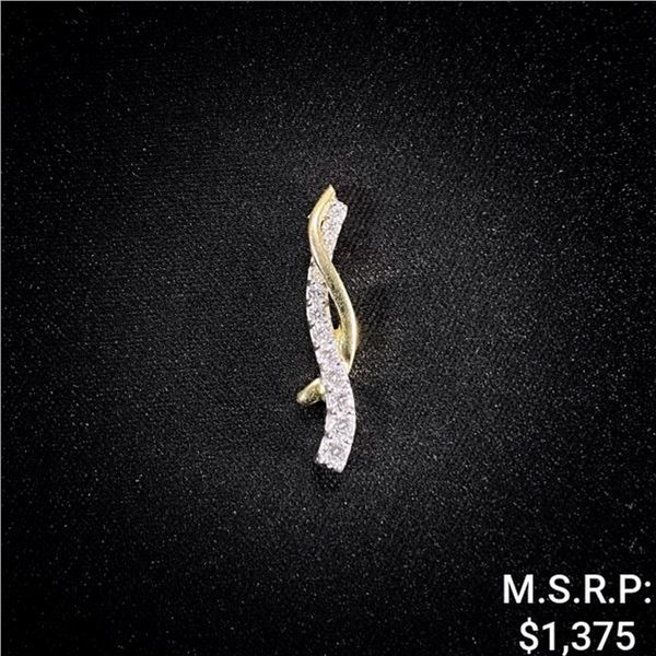 1.1 DWT 14 KT Gold Pendant w/ Diamond Lining