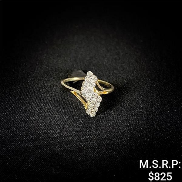 1.8 DWT 10 KT Gold w/ Diamonds Ring Sz: 8