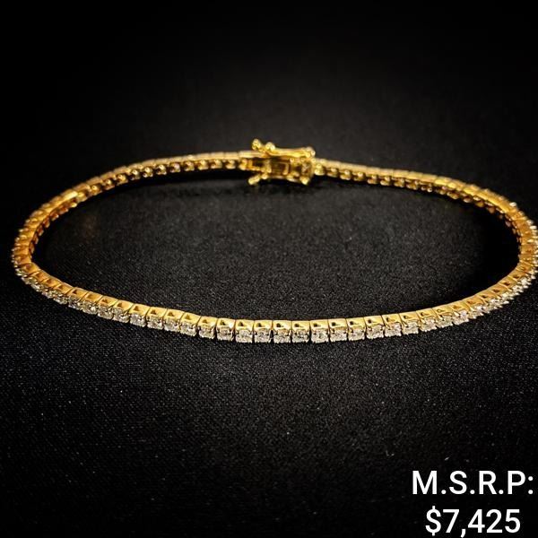 6.5 DWT 14 KT Gold w/ Diamond Bracelet