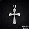 Image 1 : 2.2 DWT 14 KT Wht Gold Cross Pendant w/ Diamond