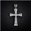 Image 2 : 2.2 DWT 14 KT Wht Gold Cross Pendant w/ Diamond