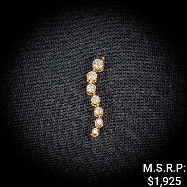 0.5 DWT 14 KT Gold Pendant w/ Diamond Lining