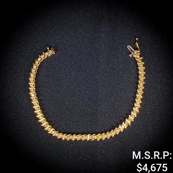 6.3 DWT 14 KT Gold w/ Diamond Bracelet