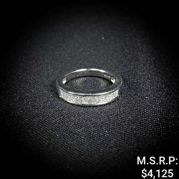 2.7 DWT 14 KT Wht Gold w/ Diamond Ring Sz:6.5