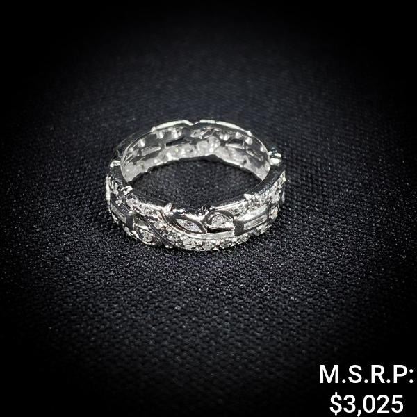 3.8 DWT Plat Diamond Ring Sz: 6.5