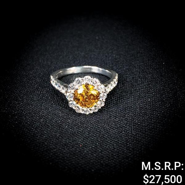 4.8 DWT Plat Diamond & Gem Ring Sz: 7.5