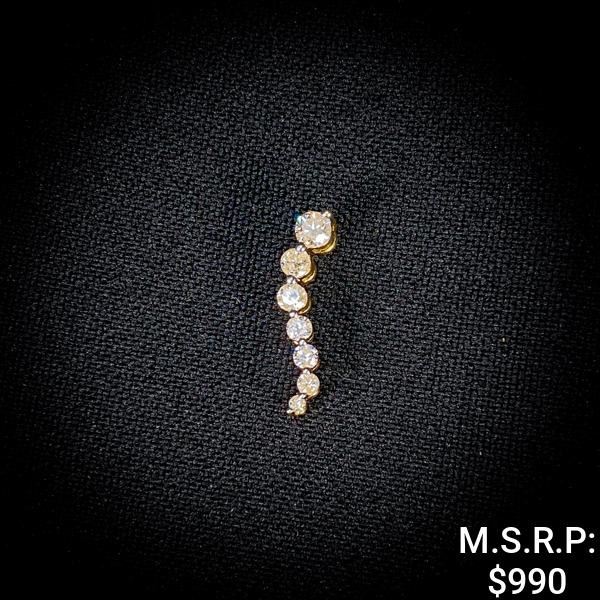 0.7 DWT 14 KT Gold Pendant w/ Diamond Lining